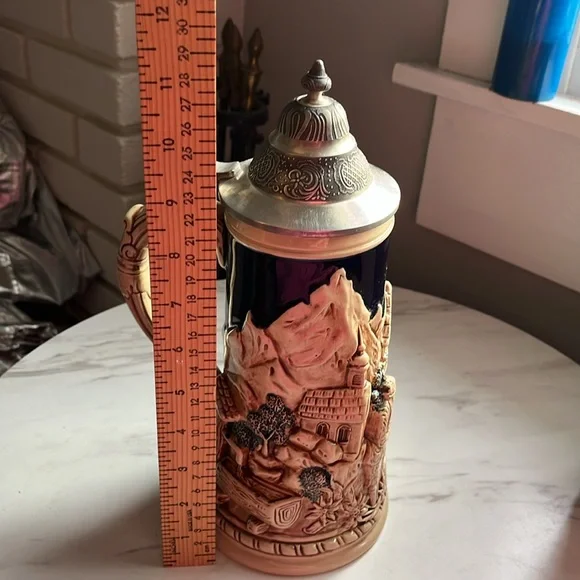 Vintage hand painted collectible German stein Lovers wedding beer stein - Picture 4 of 8